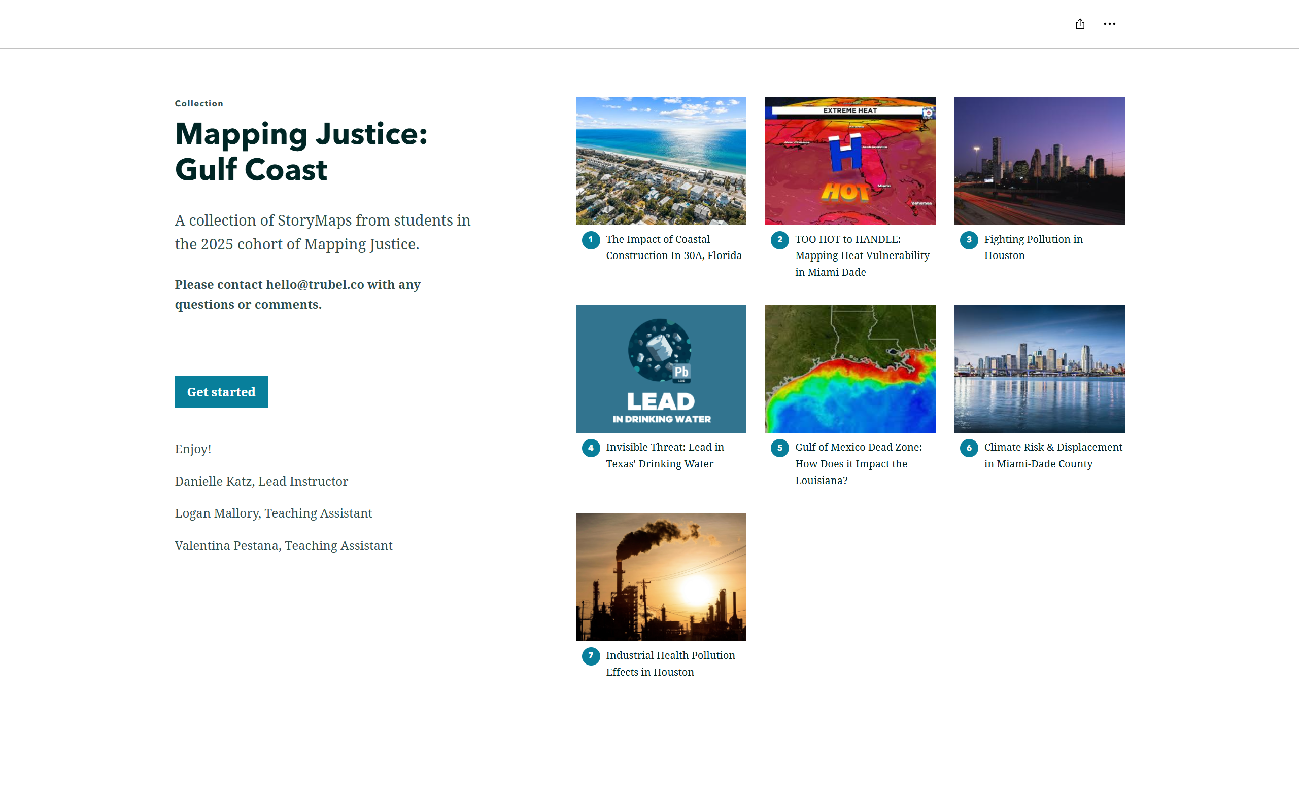 Picture of final projects from Mapping Justice