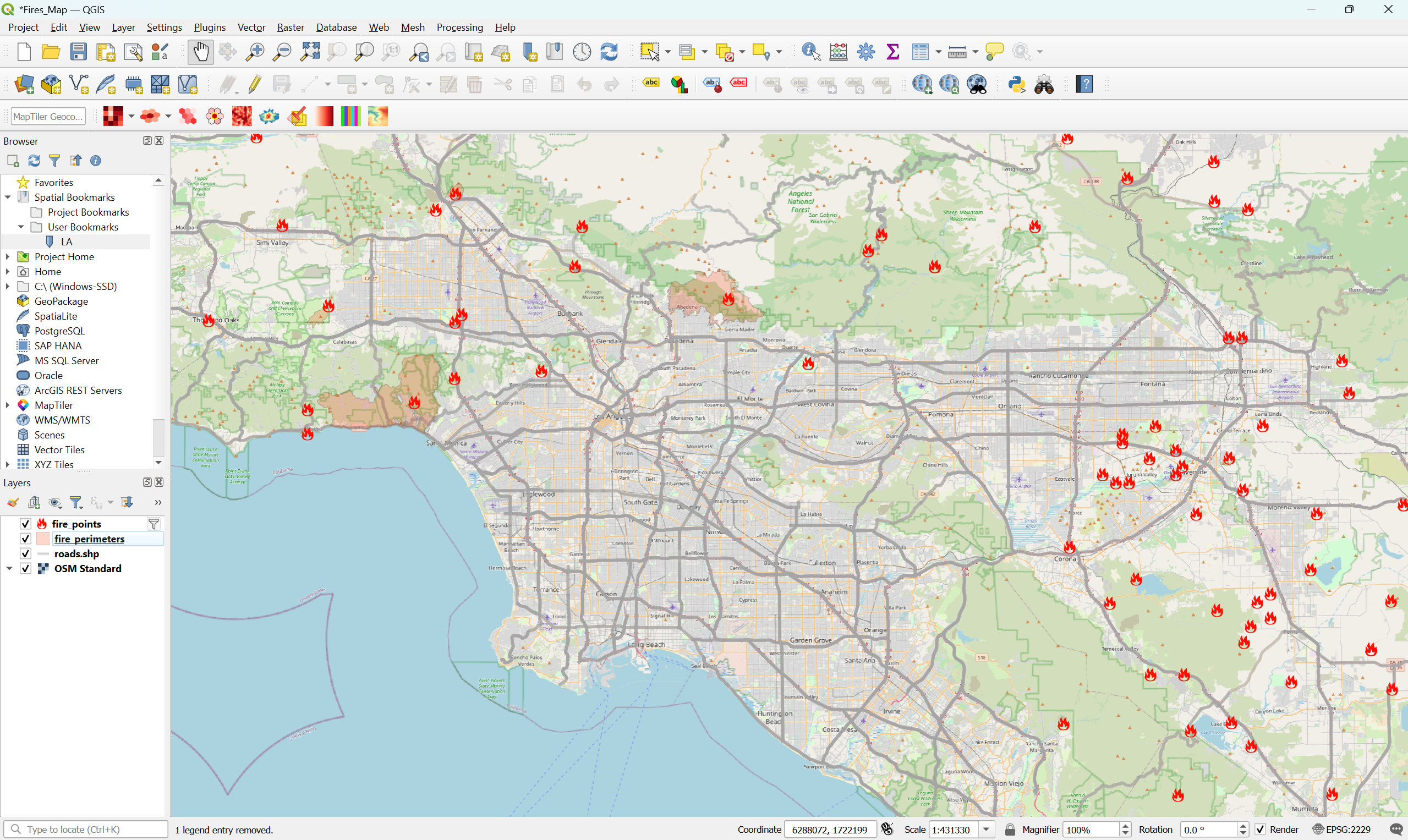 Screenshot of QGIS with the polygons
